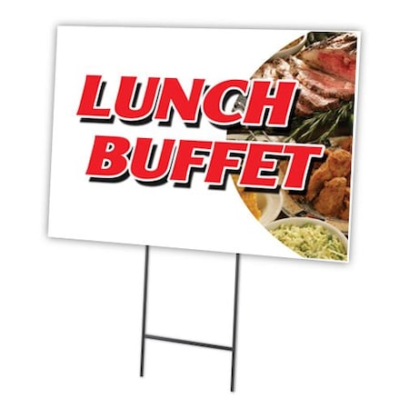 Signmission Lunch Buffet Yard Sign & Stake outdoor plastic coroplast window, C-1824 Lunch Buffet C-1824 Lunch Buffet
